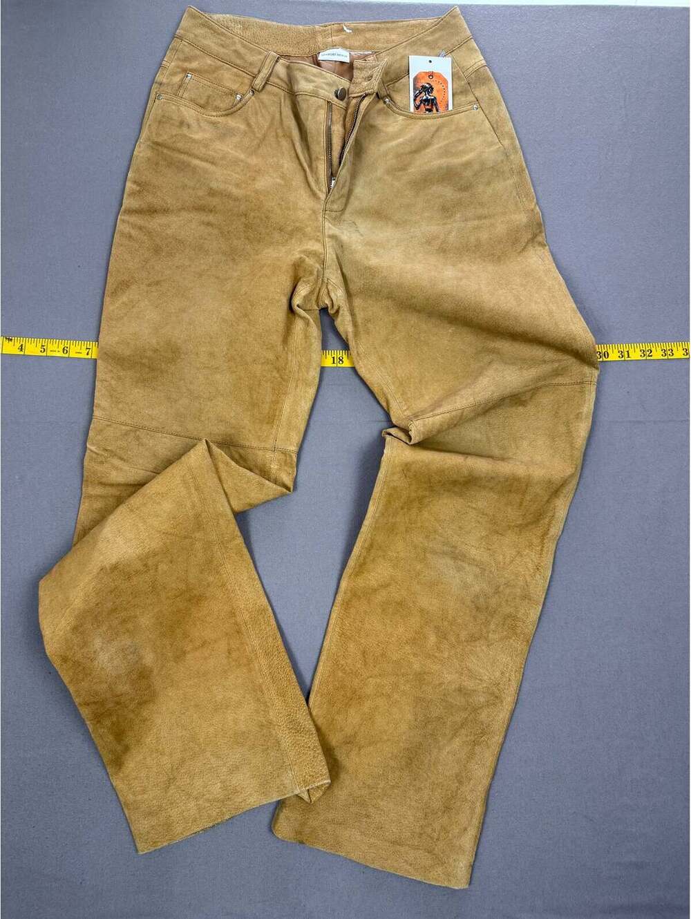 Vintage Newport News Tan Nubuck Suede Leather Pants